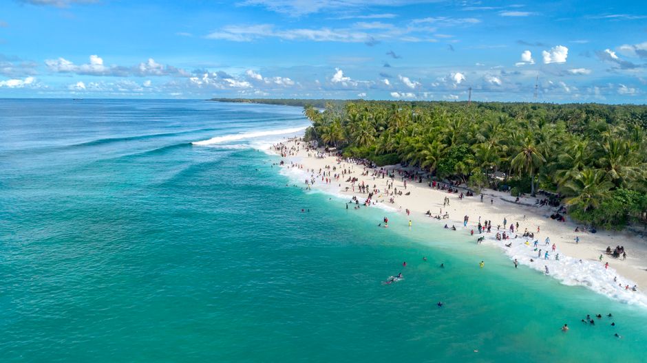tropical beach with turquoise water