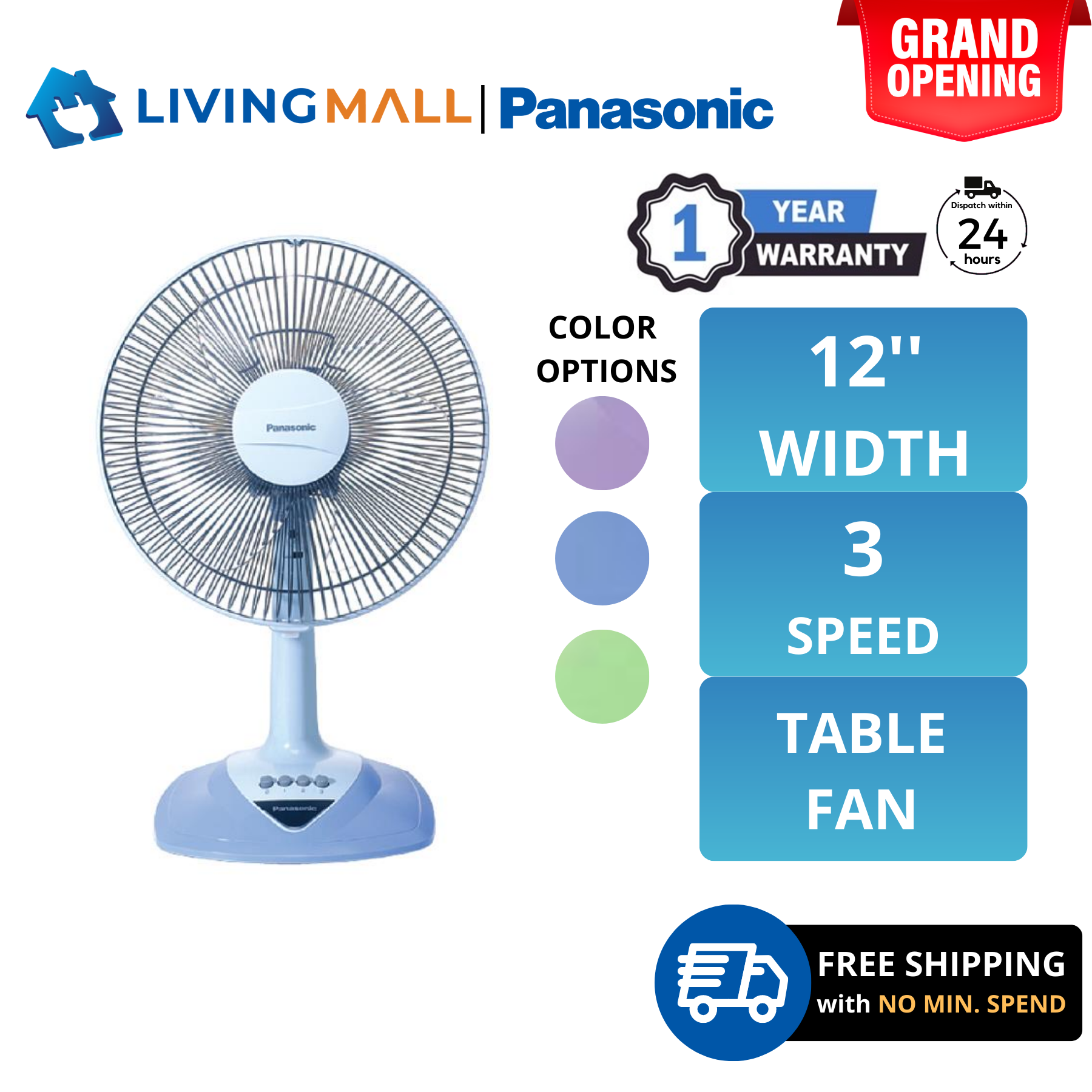 Panasonic desk fan silver elegant