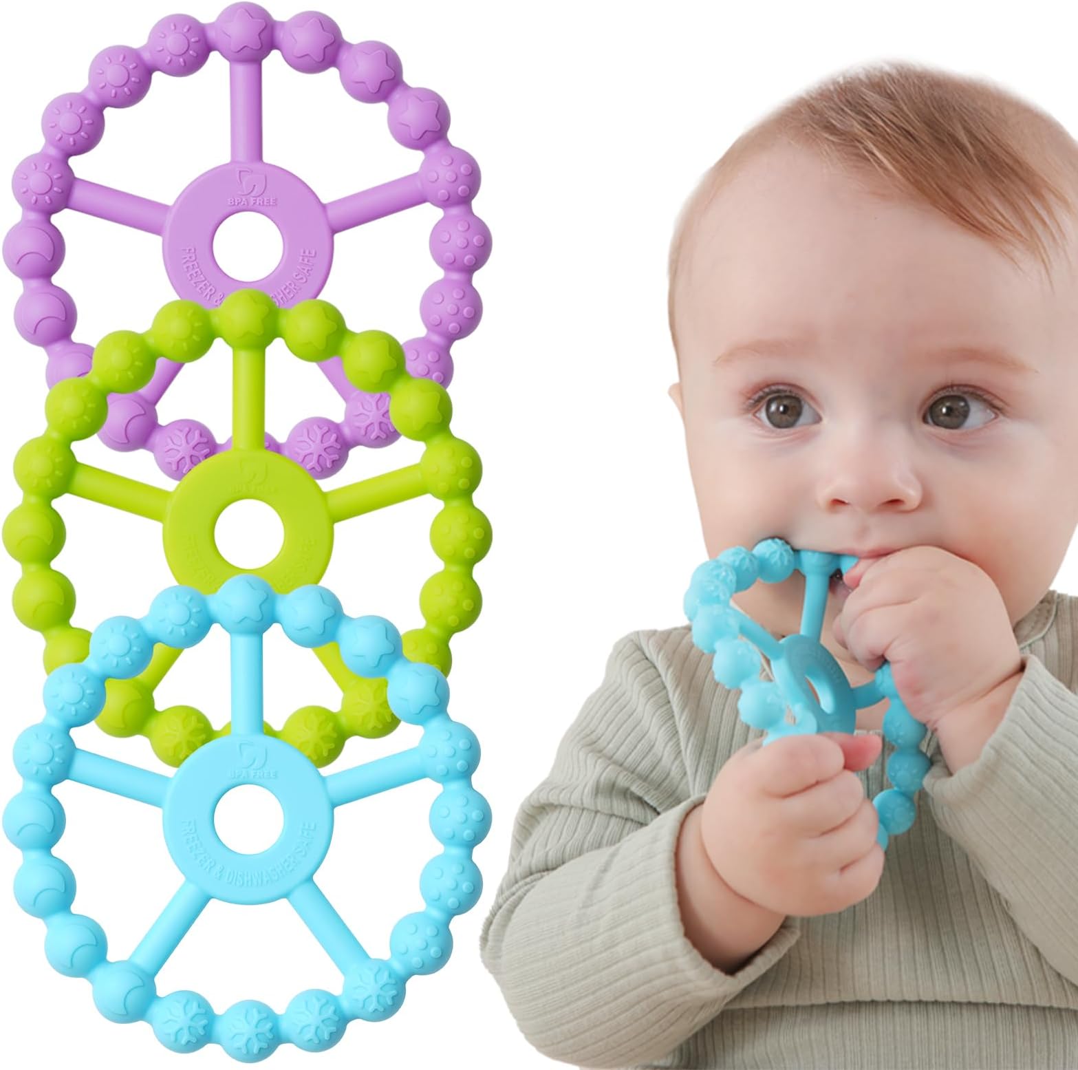 Colorful baby teething toys