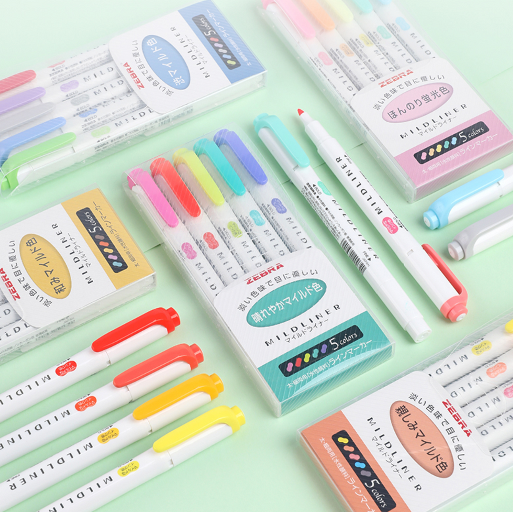 Zebra Mildliner highlighter pastel set