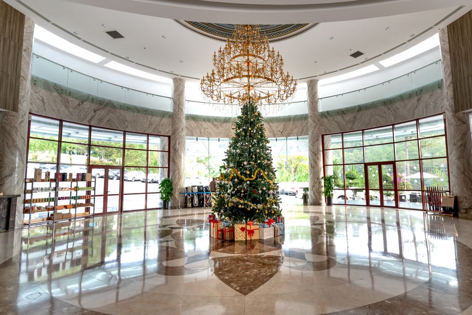 Modern hotel lobby interior