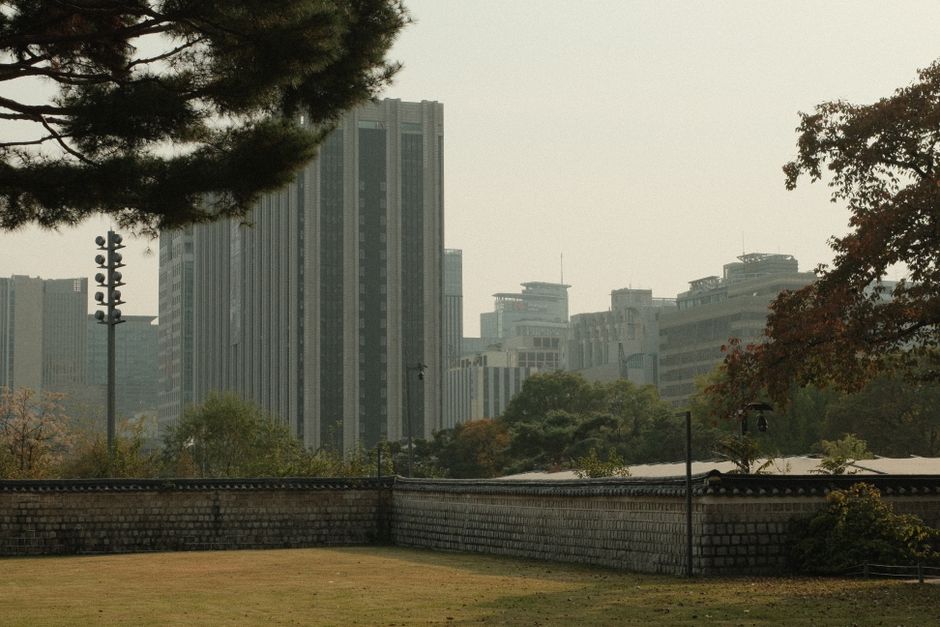 Seoul cityscape autumn morning