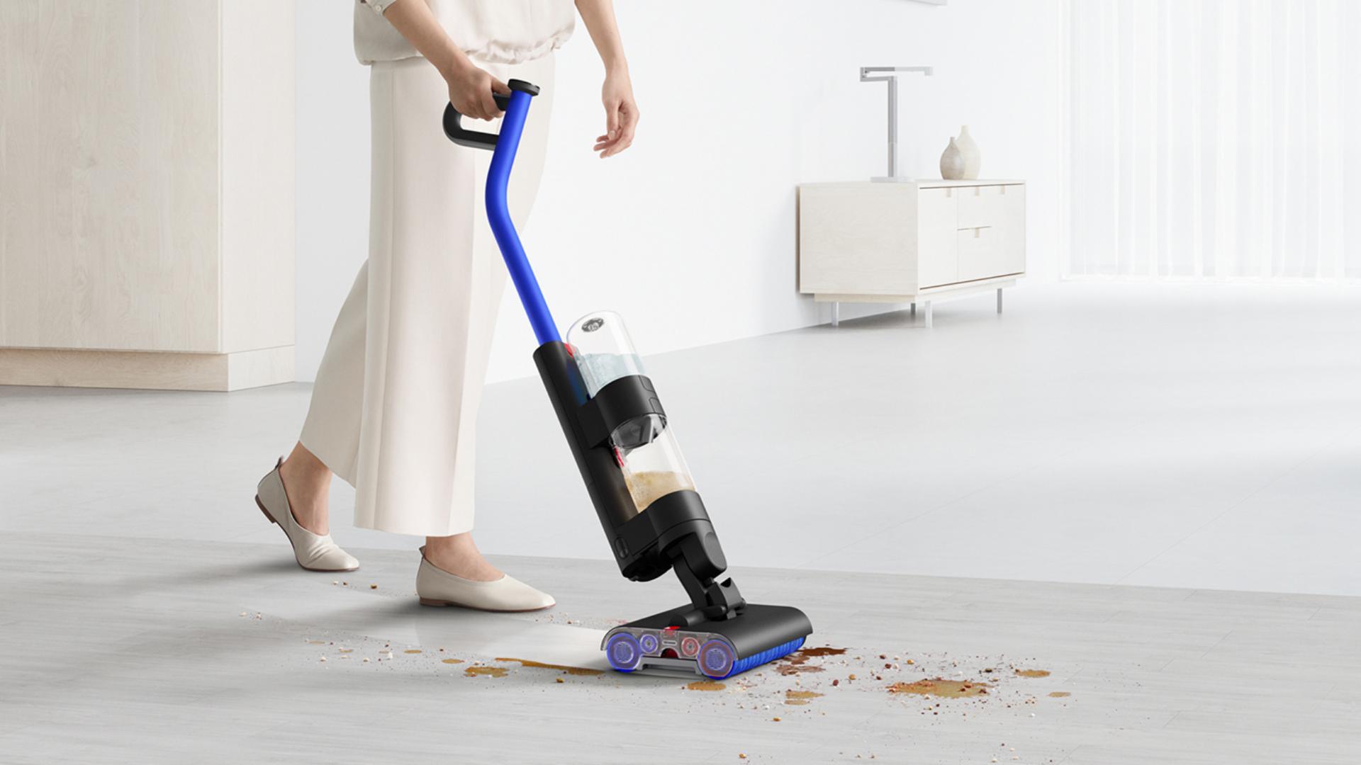 Dyson vacuum cleaner on floor